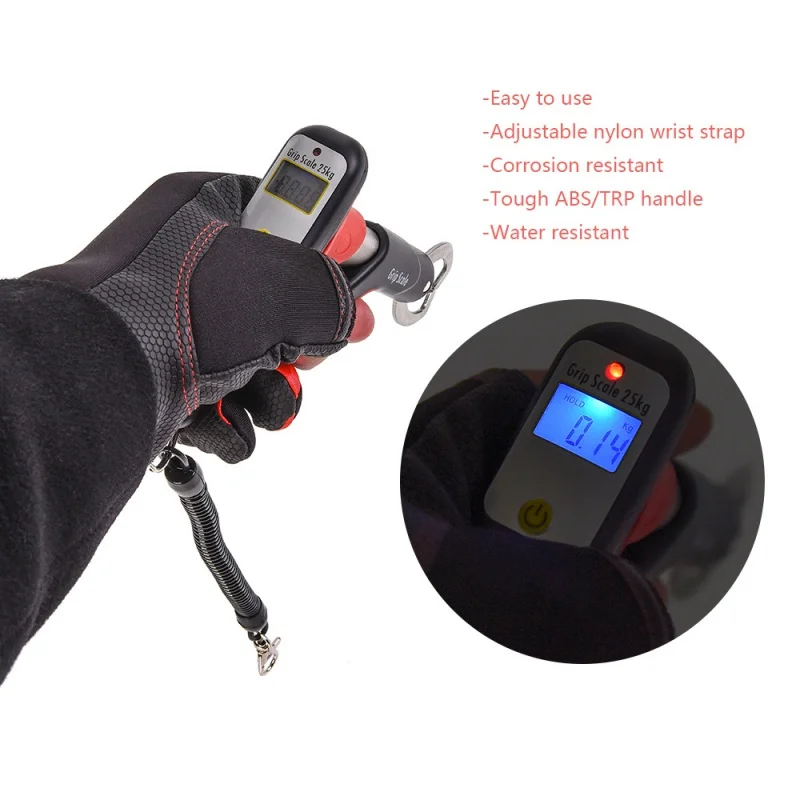 

25kg/55lb Scale Digital Fishing Grip Stainless Steel Fish Lip Gripper Grabber ABS Electronic Portable Weighing Weight