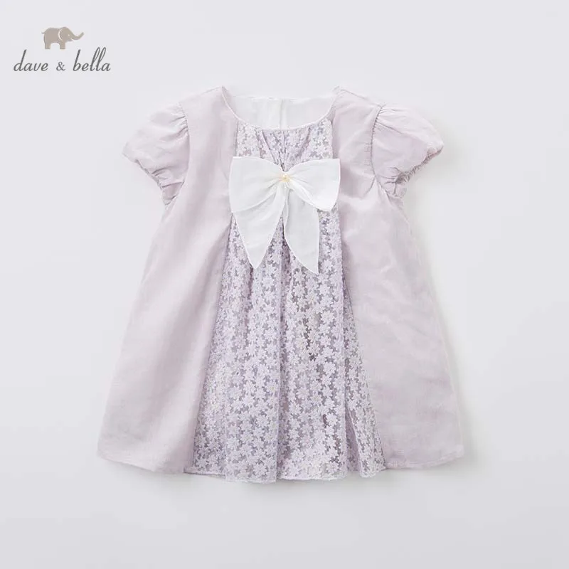 Dave bella/платья принцессы с большим бантом для девочек детские летние вечерние