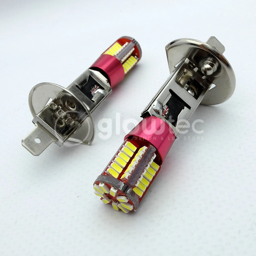 1 шт. H1 57smd 4014 яркие автомобильные ходовые огни 6000K белые светодиодные лампы