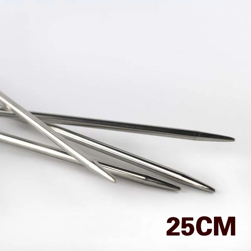 

11Sizes 10" 25CM, Stainless Steel Double Pointed Knitting Needles Crafts Yarn Tool Sets