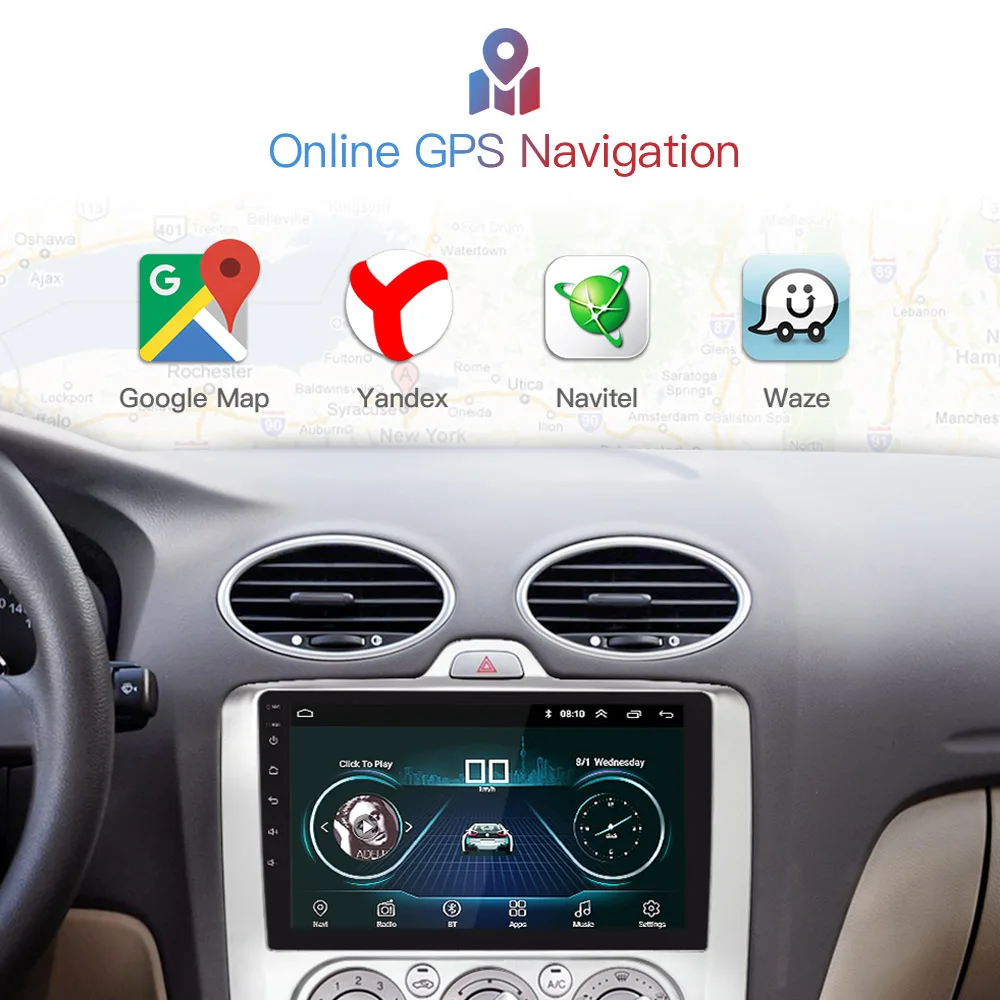 Универсальный 2Din Android 10 автомобильный Радио Аудио GPS навигация 1 &quotHD