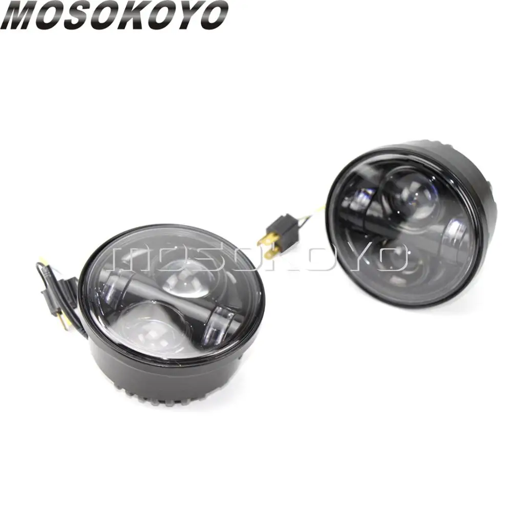 Мотоцикл 2x светодиодный двойной 4 65 &quotголовной светильник DRL ходовой для Harley Dyna