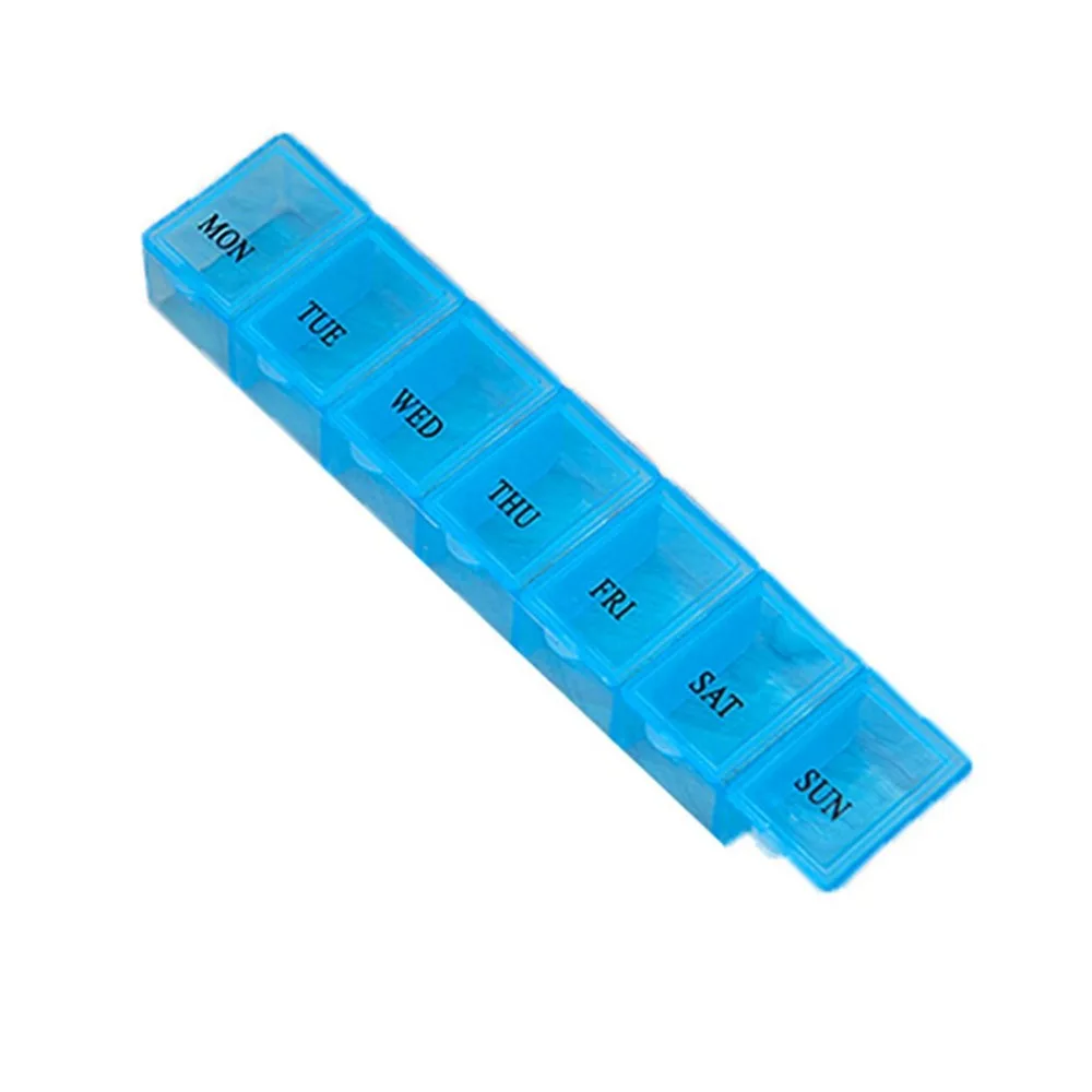 

Portable 7 Lattice Weekly Medicine Pill Box Pill Cases Portable Travel Medicine Holder Tablet Storage Case Container Splitter
