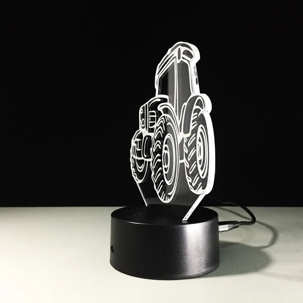 Трактор 3d лампа ночник внешний аккумулятор Usb Светодиодная освещение для