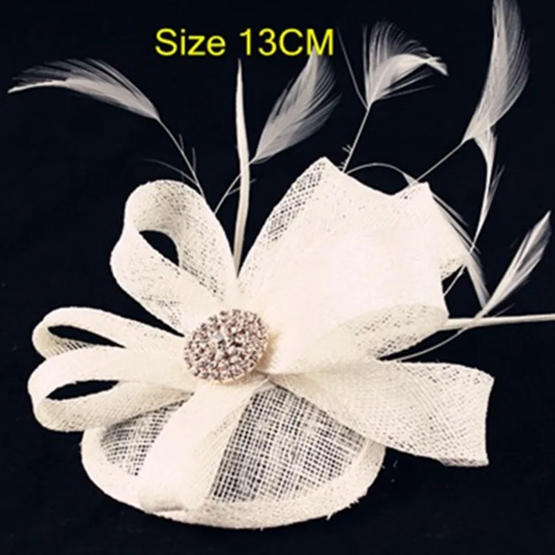 

Beige Sinamay Fascinator Hair Accessories Linen Round Base with Trim and Brooch for Bridal Headwear Also Can Be Baby Millinery