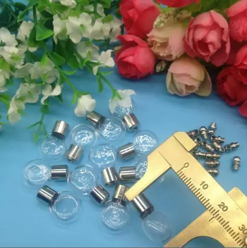 20 шт./лот Плоская Круглая миниатюрная бутылка для загадывания желаний стеклянная