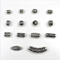 10pcslot antique silver big hole tube spacer beads for jewelry making fits european beads charms bracelet jewelry findings z85