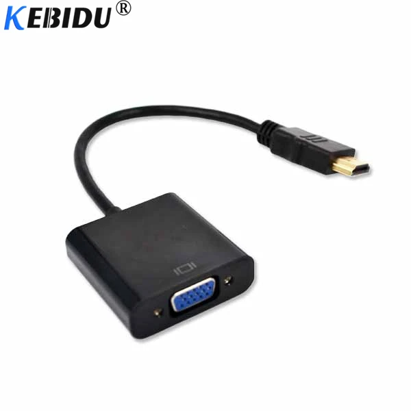 Адаптер HDMI совместимый с VGA переходник штырь гнездо поддержкой 1080P и аудиокабелем