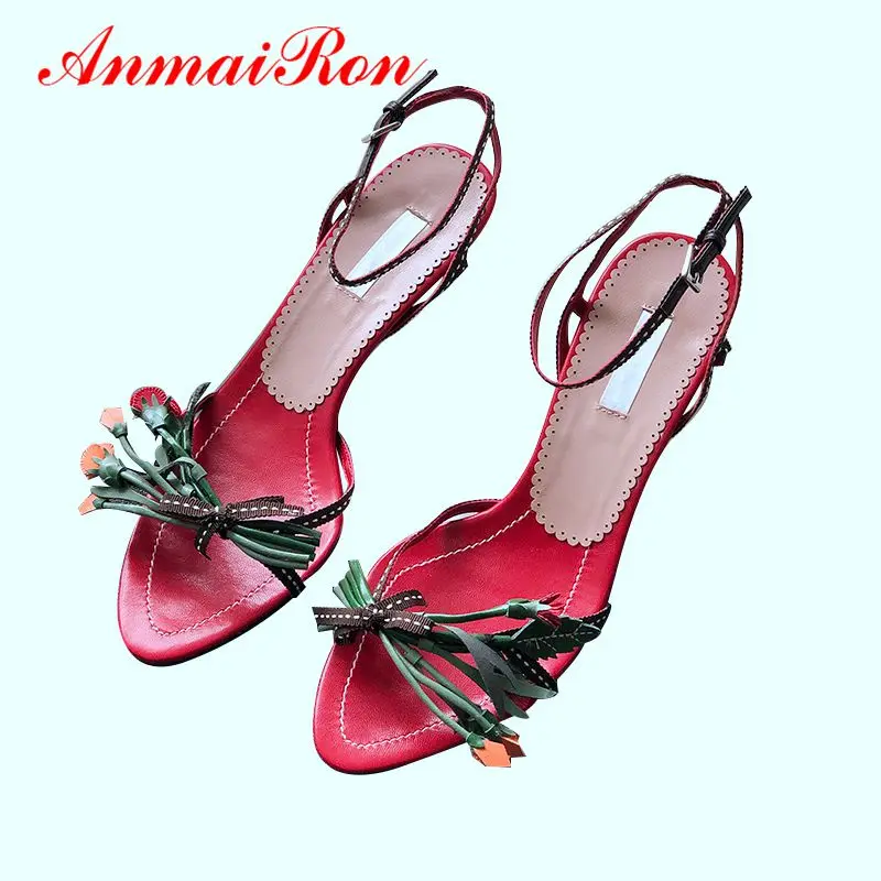 

ANMAIRON Genuine Leather Basic Casual Sandalias De Mujer Verano 2019 Solid Summer Fashion Sandals Size 33-41 LY1488