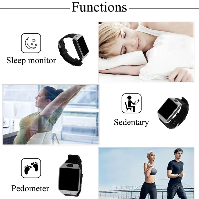 Новые умные цифровые спортивные золотые Смарт часы DZ09 шагомер для телефона