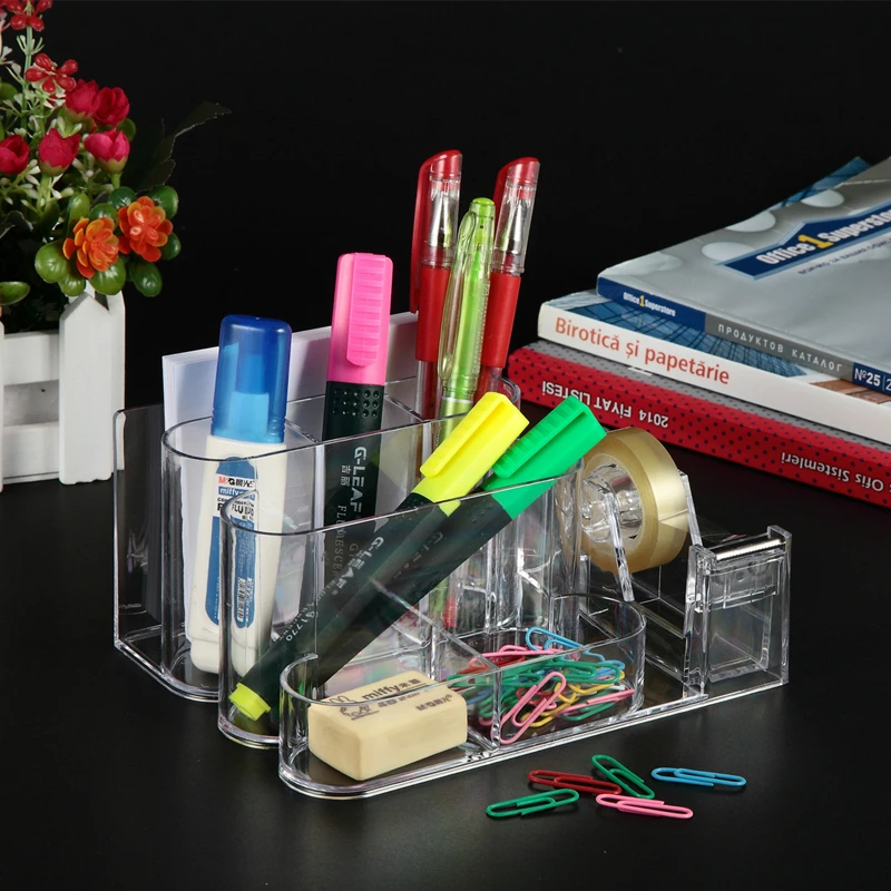 Coloffice Новая прозрачная офисная ручка контейнер подставка для ручек коробка