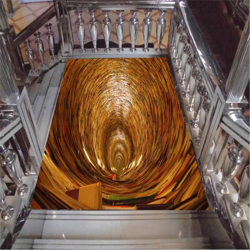 

beibehang Custom fresco wallpaper any size 3D high gravitational pit staircase three-dimensional floor papel de parede 3d