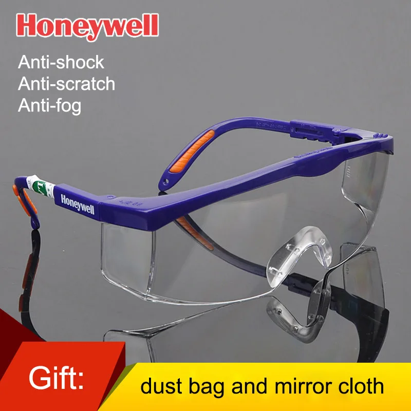 Blue transparent Honeywell защитные очки пескостойкие ударопрочные очки для защиты глаз для верховой езды рабочие пылезащитные ветрозащитные защитные очки - Цвет: Blue transparent