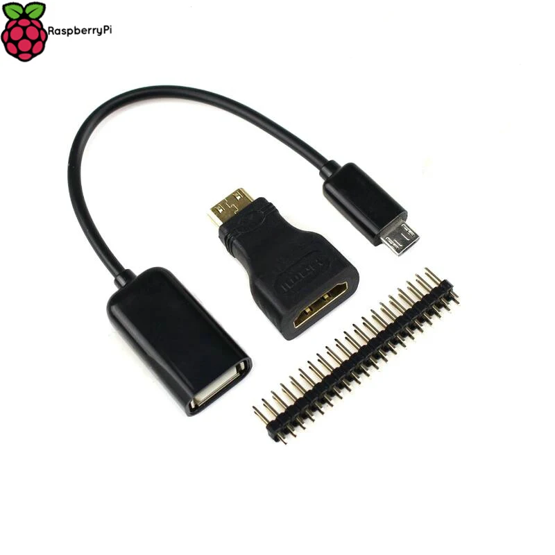Raspberry Pi Zero W 3 в 1 комплект адаптеров Mini HDMI к адаптер Micro USB кабелю GPIO Header для RPI0 RPI