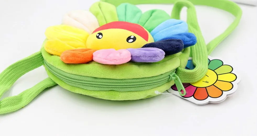 Kawaii цветной Подсолнух диагональ сумка плюшевый рюкзак мультфильм милый мешок нулевой кошелек и хорошего качества