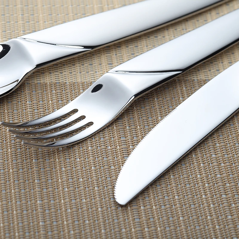 

Europe Western tableware 304/420 stainless steel Knife, fork and spoon set Restaurant tableware Cutting tool