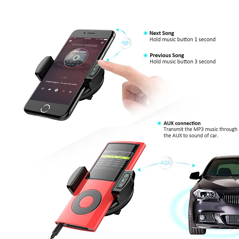 Bluetooth fm передатчик беспроводной радио адаптер автомобильный комплект