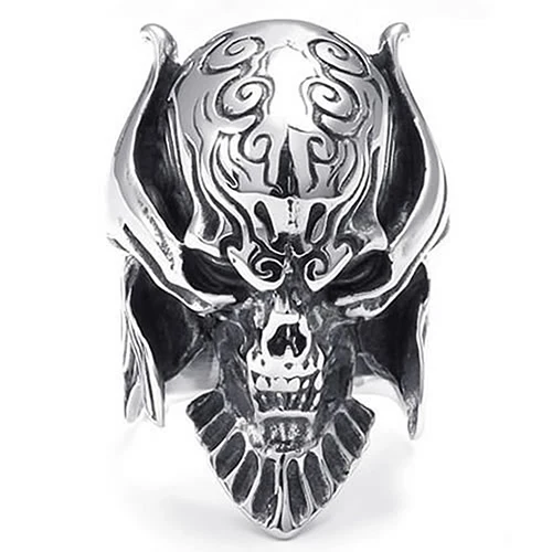 Men's Fashion Punk Gothic Jewelry Skull Warrior Helmet Stainless Steel Band Ring | Украшения и аксессуары