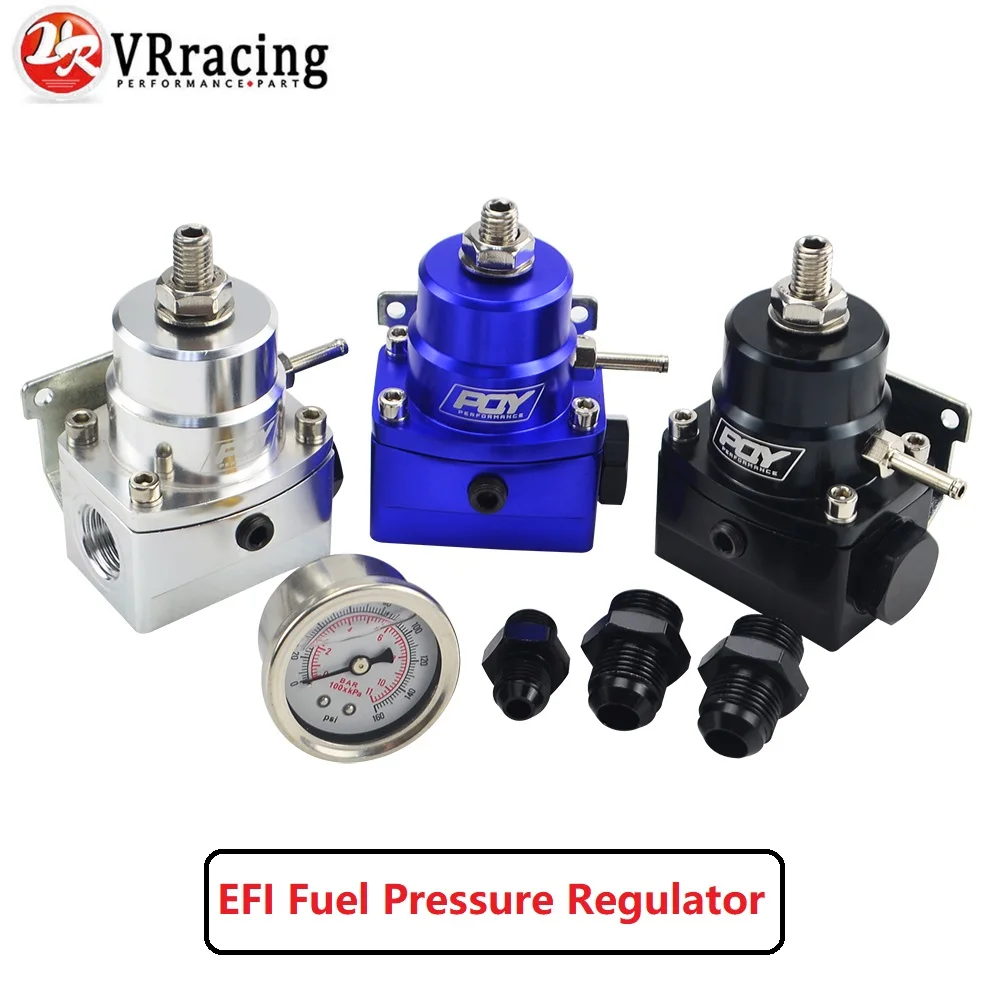 

VR - AN8 high EFI pressure fuel regulator w/ boost -8AN 8/8/6 PQY Fuel Pressure Regulator with gauge VR7855