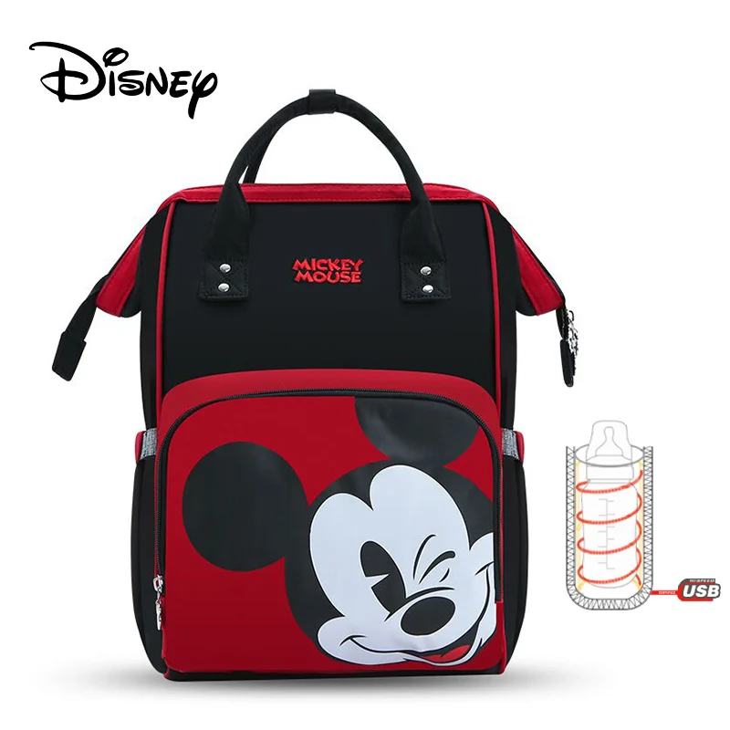 Disney рюкзак для мамы, Женский Многофункциональный подгузник, детская USB бутылочка с изоляцией, сумка для мам с Микки Маусом, сумка для подгузников