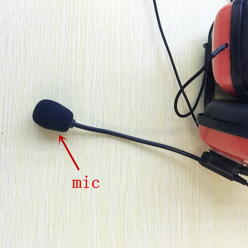 Красные шумоподавляющие наушники с микрофоном и K разъемом 2 контакта гарнитура
