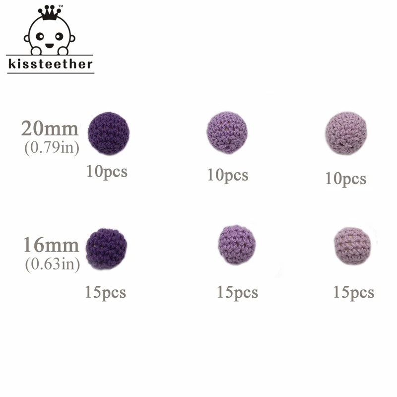 75 шт фиолетовые серии вязания крючком Бусины доступны для хлопковой нитью DIY