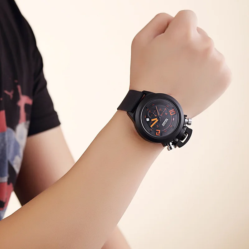 [MEGIR уличные светящиеся часы с большим циферблатом спортивные мужские t: