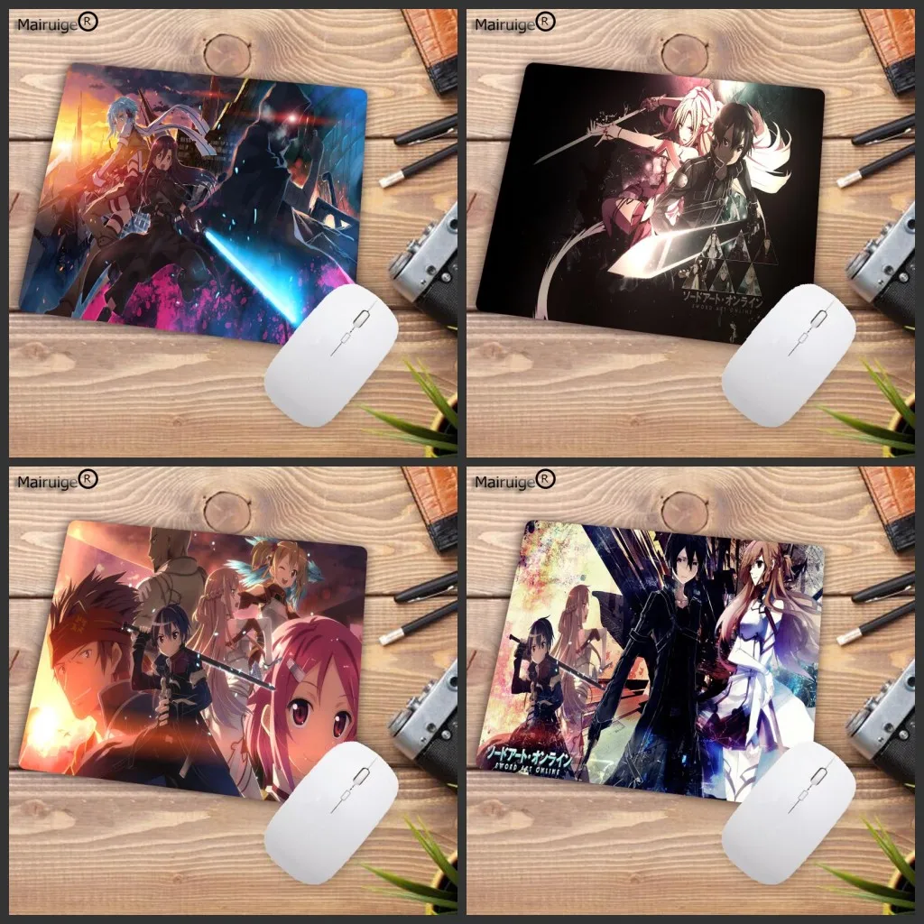 

Большой рекламный коврик для мыши Mairuige с изображением меча из аниме онлайн, игровой коврик для мыши из натурального каучука, Настольный ков...