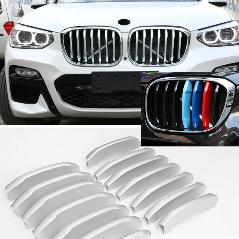 ABS хром/цвета для BMW X3 G01 2018 up X4 G02 полоски отделки передней решетки автомобиля