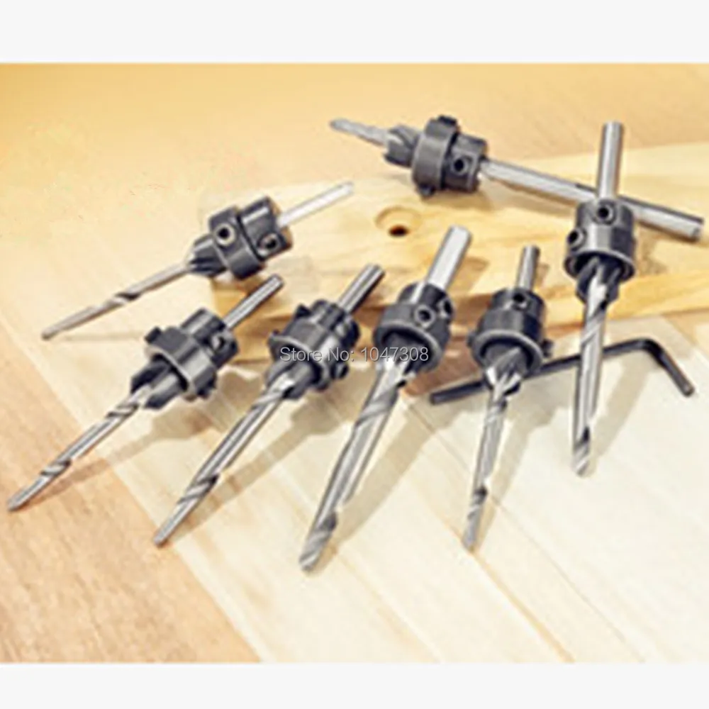 7 шт. конические деревянные пилота столешницы сверла деревообрабатывающие биты