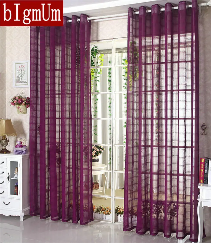 Льняные тюлевые прозрачные/вуаль занавески оконная панель/шторы для