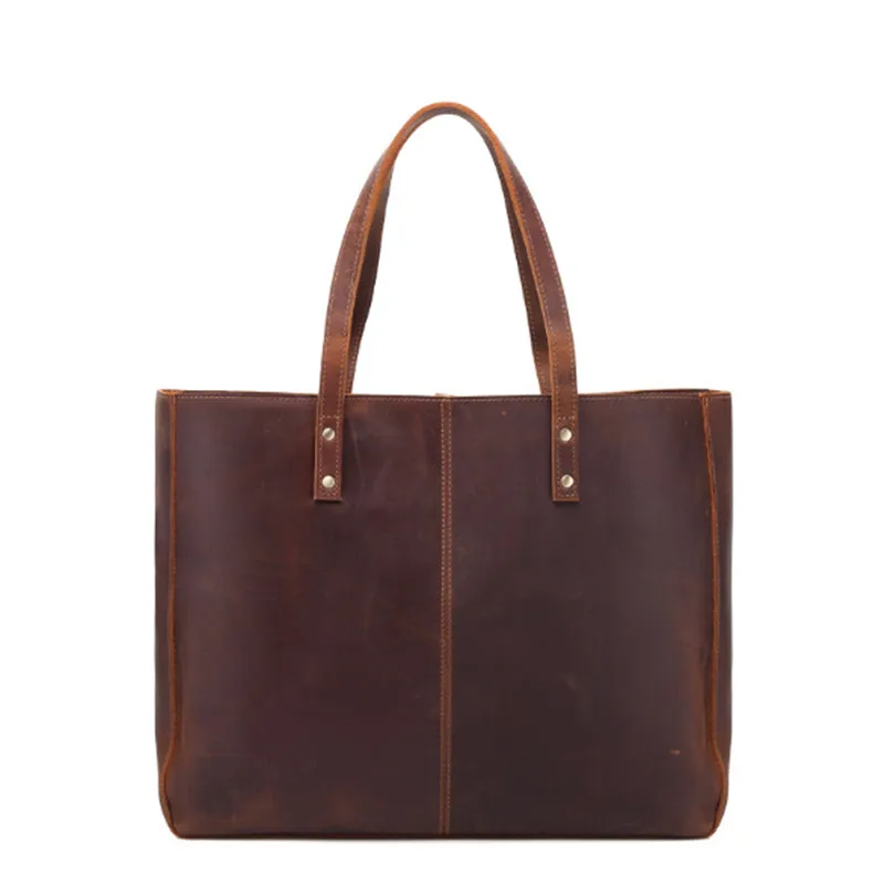 Ручная сумка в ретро стиле вместительная горизонтальная кожаная сумка|Сумки с