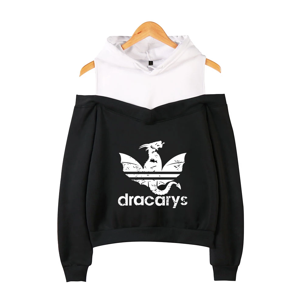 Игра престолов Dracarys с открытыми плечами толстовки для женщин/вэнь длинный рукав