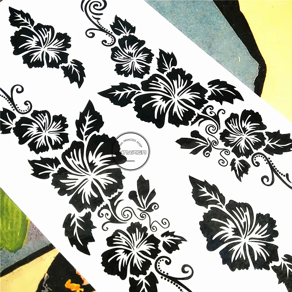 SHNAPIGN черная лоза цветок временная татуировка боди арт рука флэш тату наклейка s