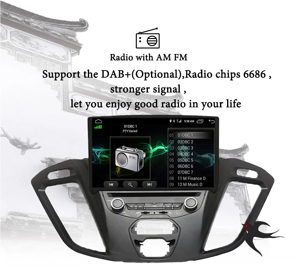 Android 10 04G + 64G Автомобильный dvd gps мультимедийный плеер для Ford Transit Custom 2013-2018