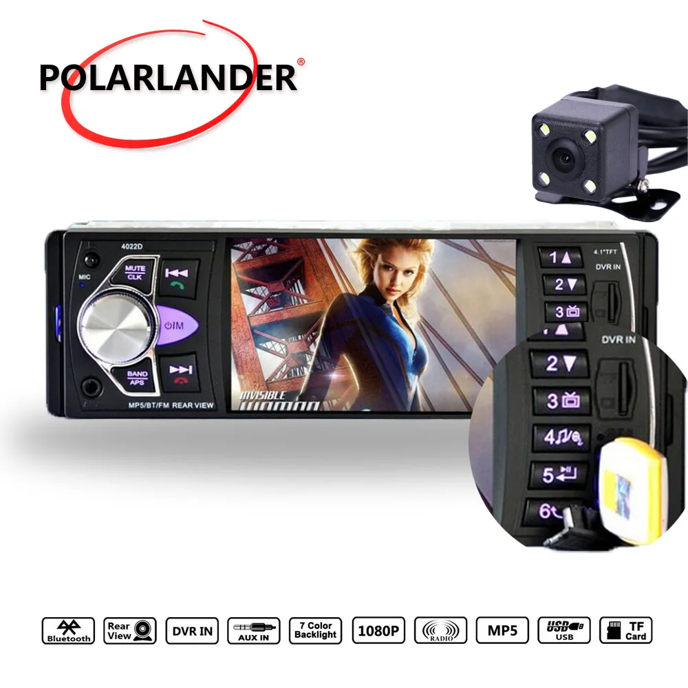 1 din 4022d Авто Аудио Радио кассетный плеер Музыка 4.1 Авторадио Поддержка Камера
