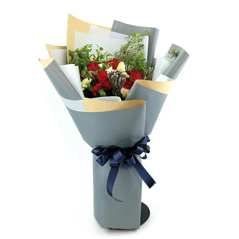 Двухцветная Цветочная крафт бумага цветочная упаковка для упаковки подарков