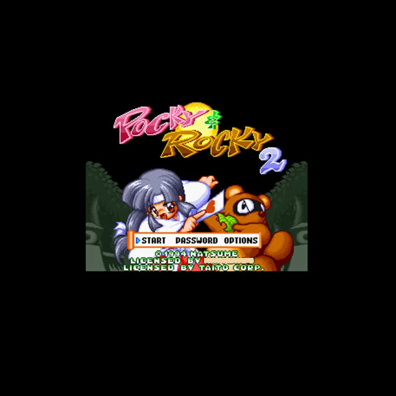 Pocky & Rocky 2 16 бит большой серый карточная игра для NTSC игры Прямая