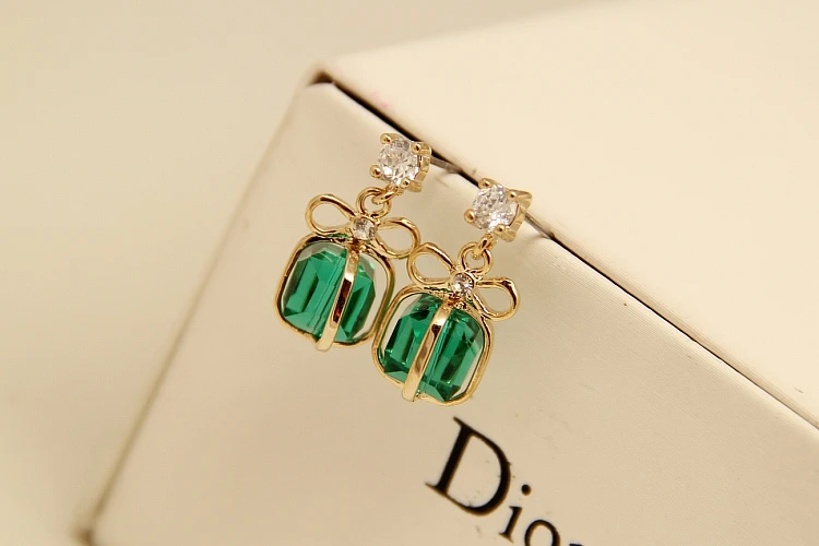 Fashion jewelry clip on Earrings ear false green for female women non pierced | Украшения и аксессуары