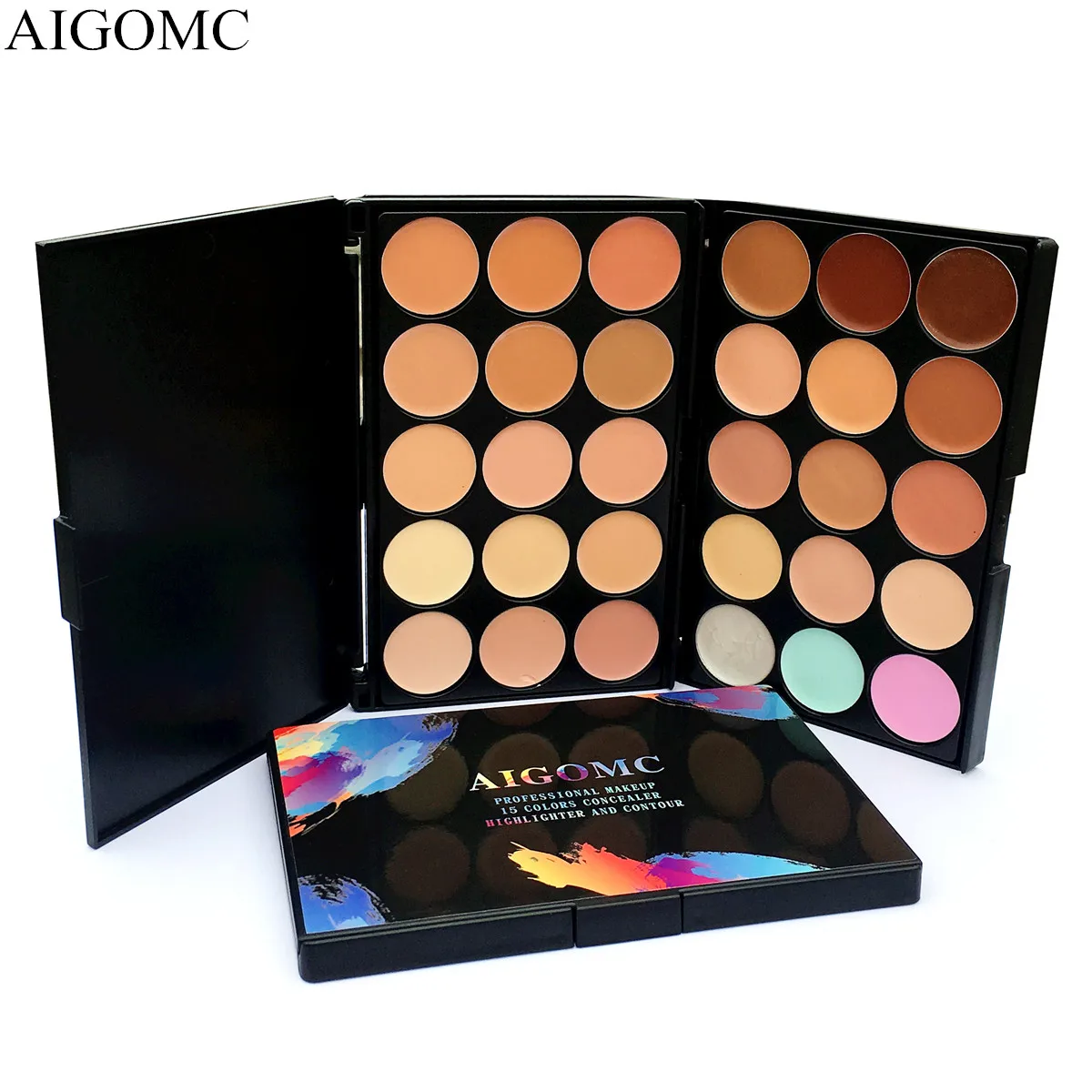 

AIGOMC 15 Colors Contour Palette Foundation Base Makeup Palettes Cosmetics Concealer Palette Face Primer Cream Beauty Contouring