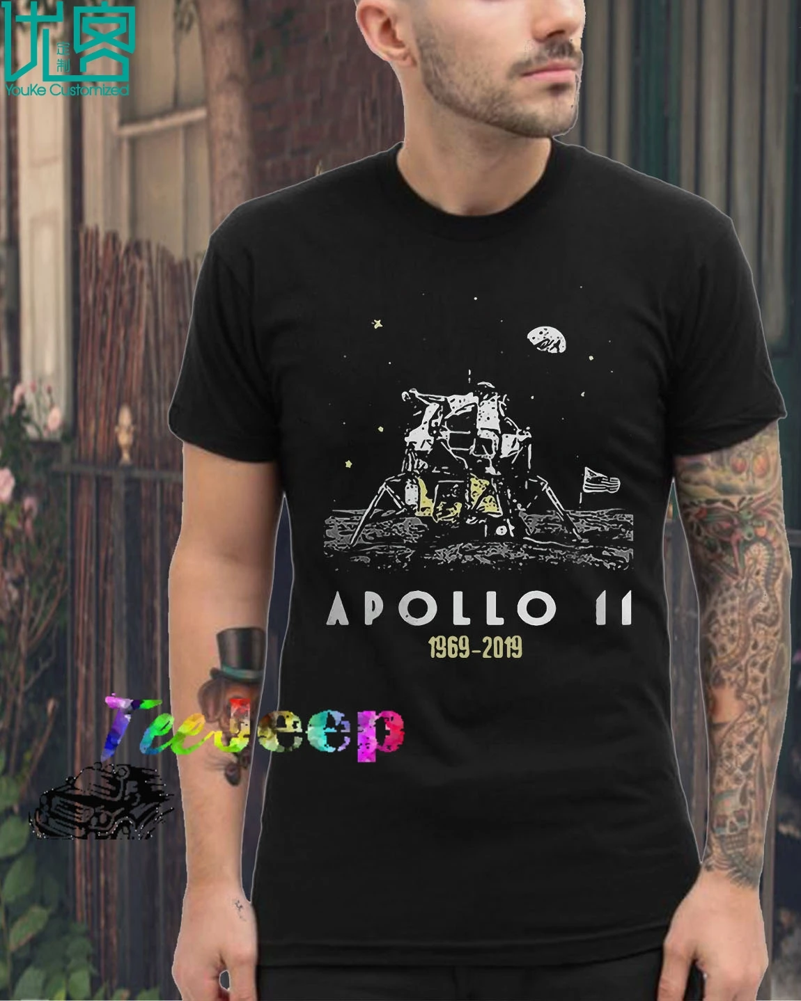Мужская футболка с коротким рукавом Apollo 11 лето 2019|Мужские футболки| |