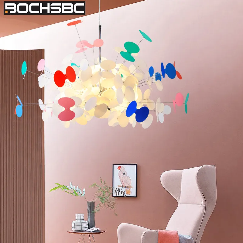 BOCHSBC нержавеющая сталь красочные подвесные светильники модный бант узел