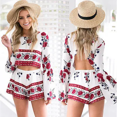 2017 Модный Новый женский летний пляжный комбинезон Клубная одежда свободный