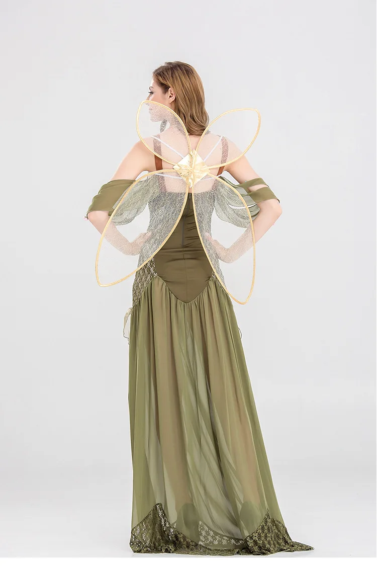 Новое платье для девочек одежда костюмированных игр цветок и Fairy Elf ролевые игры