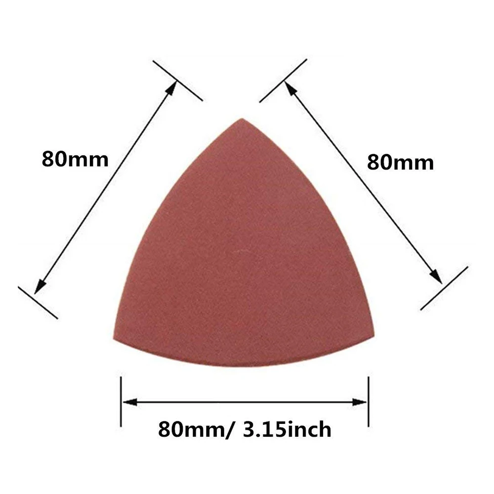 HLZS-60pcs треугольный крюк и петля треугольная наждачная бумага, подходит для 3-1/8 дюймов Осциллирующий многофункциональный инструмент шлифовальный коврик, Ассорти 40 60 80 1