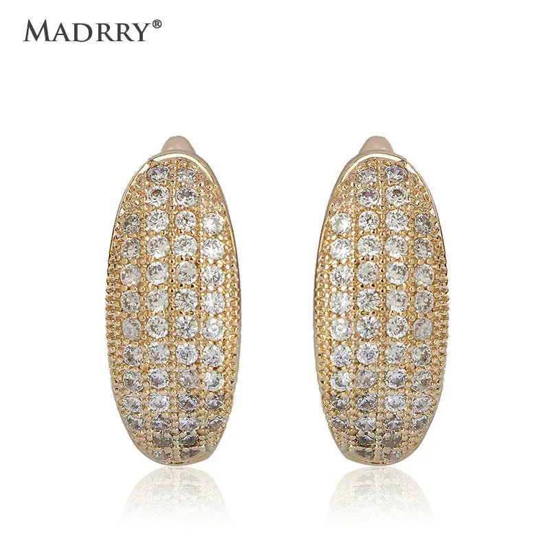 Классические блестящие циркониевые серьги-гвоздики в виде Ежика для невесты