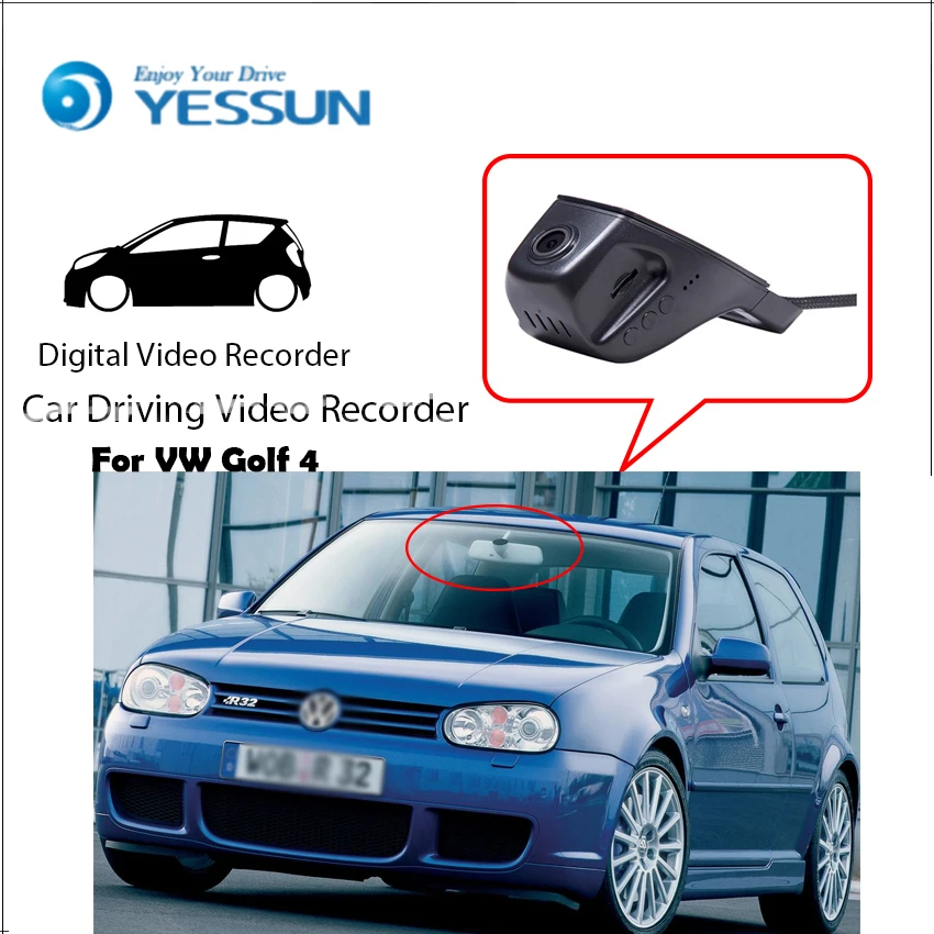 Видеорегистратор YESSUN для VW Golf 4 мини камера с Wi Fi управление через приложение