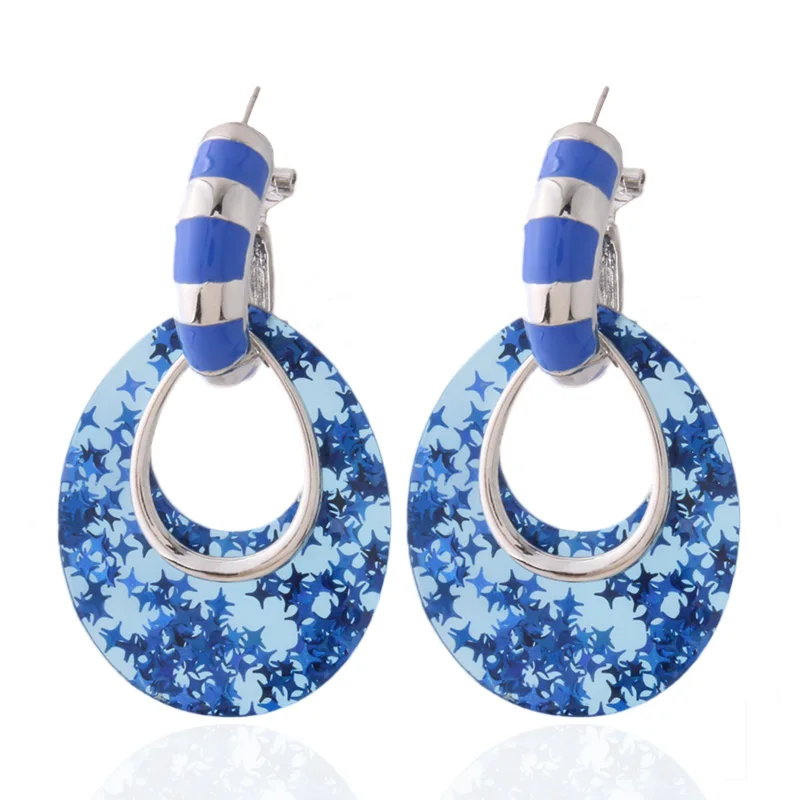 NeeFu WoFu прозрачная серьга ПВХ большие серьги флуоресцентные желтые стеклянные