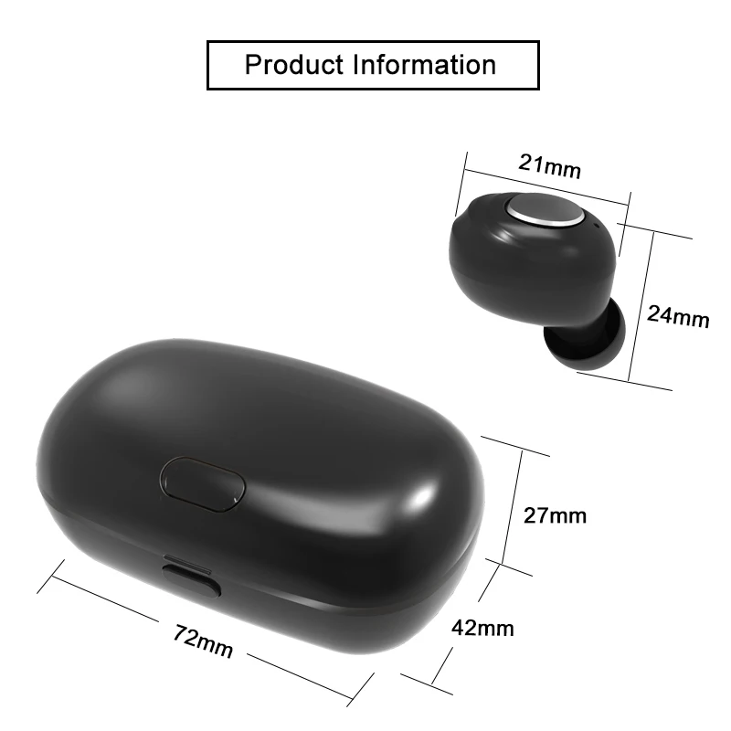 TWS беспроводные Bluetooth наушники V5.0 стерео режим глубоких басов водонепроницаемая