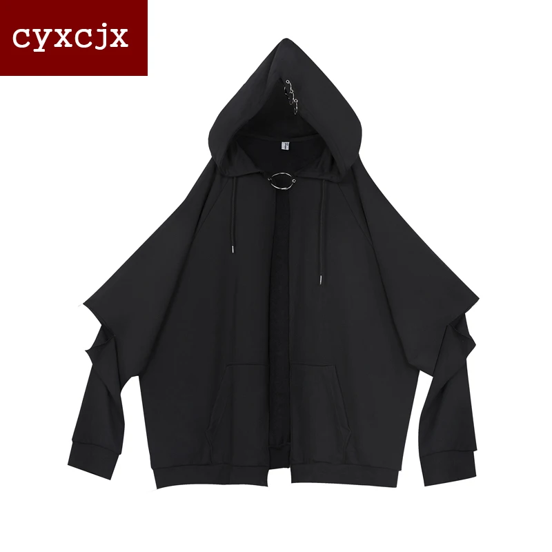 Осень 2017 г. человек одежда черный Толстовка личности свободно толстовка длинные
